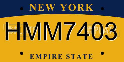 HMM7403 New York License Plate