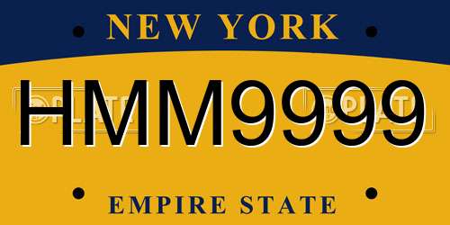 HMM9999 New York License Plate