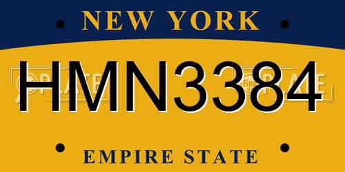 HMN3384 New York License Plate