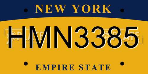HMN3385 New York License Plate