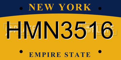 HMN3516 New York License Plate