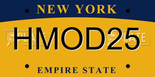 HMOD25 New York License Plate