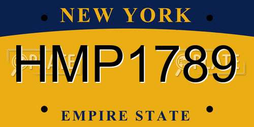 HMP1789 New York License Plate