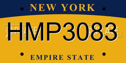 HMP3083 New York License Plate