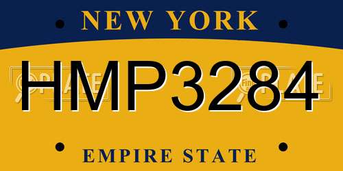 HMP3284 New York License Plate