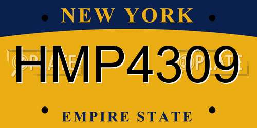 HMP4309 New York License Plate