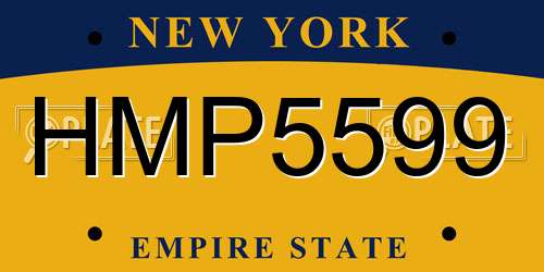 HMP5599 New York License Plate