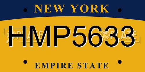 HMP5633 New York License Plate