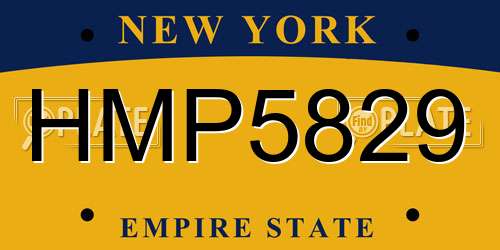 HMP5829 New York License Plate
