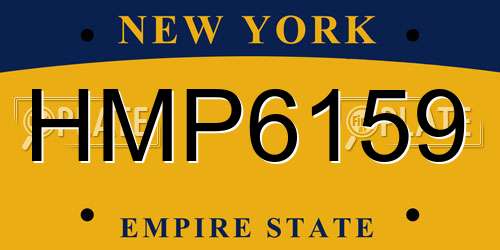 HMP6159 New York License Plate