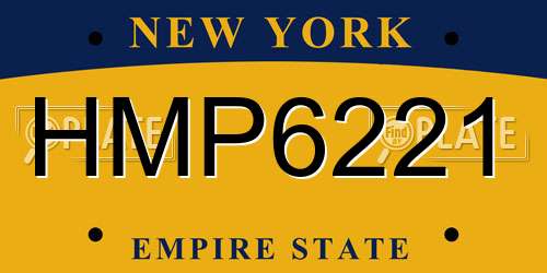 HMP6221 New York License Plate