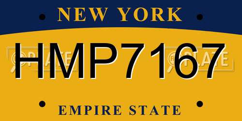 HMP7167 New York License Plate