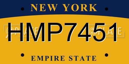 HMP7451 New York License Plate