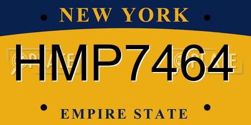 HMP7464 New York License Plate
