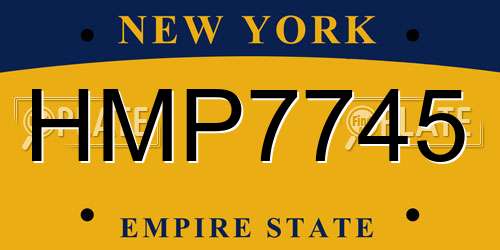 HMP7745 New York License Plate