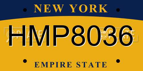 HMP8036 New York License Plate