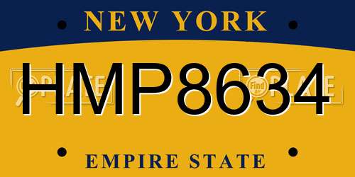 HMP8634 New York License Plate