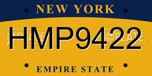 HMP9422 New York License Plate
