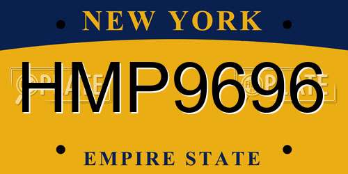 HMP9696 New York License Plate