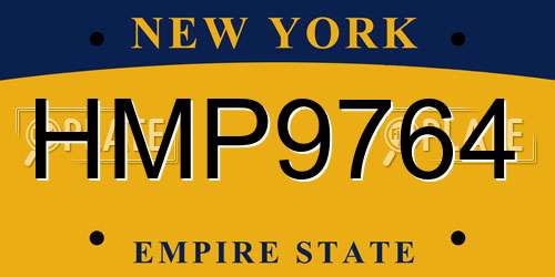 HMP9764 New York License Plate