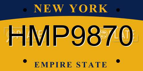 HMP9870 New York License Plate