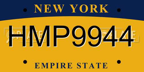 HMP9944 New York License Plate