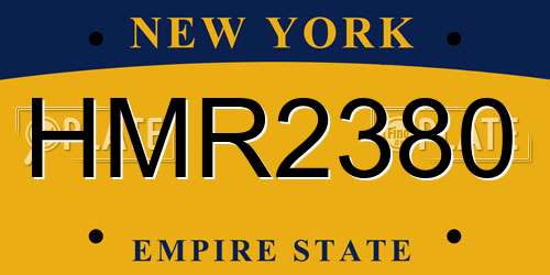 HMR2380 New York License Plate