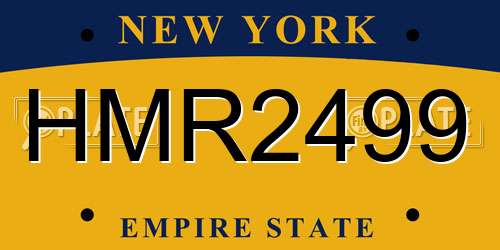 HMR2499 New York License Plate