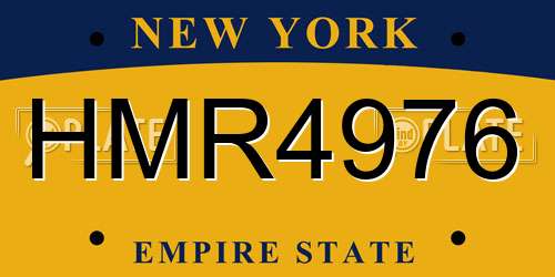 HMR4976 New York License Plate