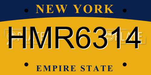 HMR6314 New York License Plate