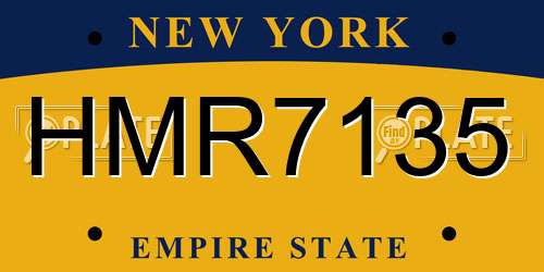 HMR7135 New York License Plate