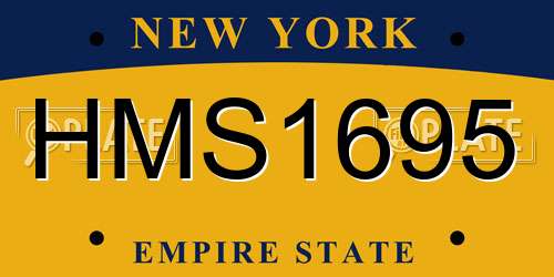 HMS1695 New York License Plate