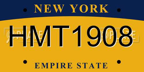 HMT1908 New York License Plate