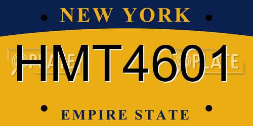 HMT4601 New York License Plate