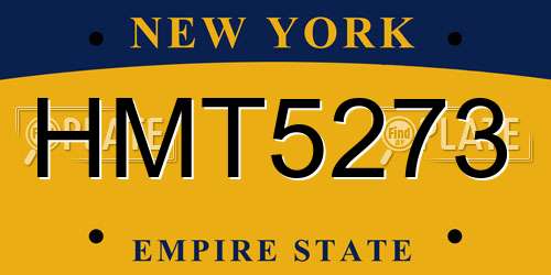 HMT5273 New York License Plate