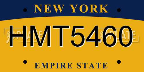 HMT5460 New York License Plate