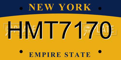 HMT7170 New York License Plate