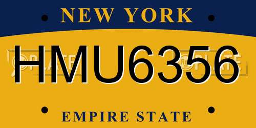 HMU6356 New York License Plate