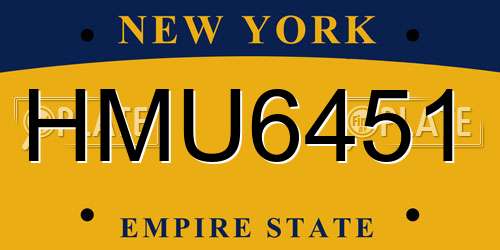 HMU6451 New York License Plate