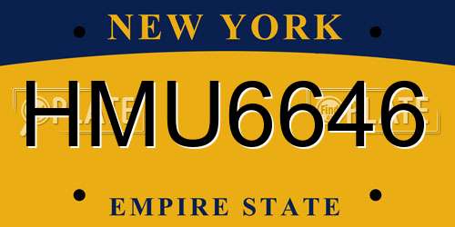 HMU6646 New York License Plate
