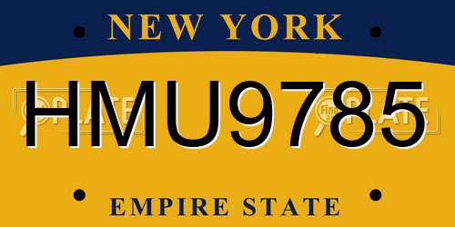 HMU9785 New York License Plate