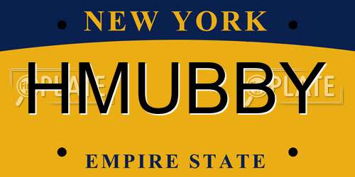 HMUBBY New York License Plate