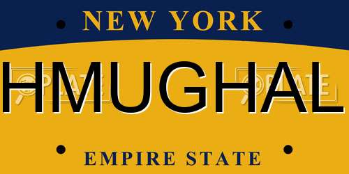 HMUGHAL New York License Plate