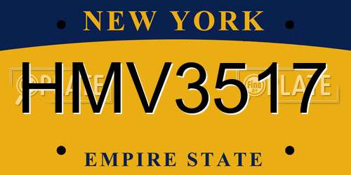 HMV3517 New York License Plate