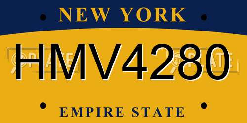 HMV4280 New York License Plate