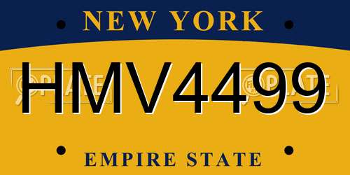 HMV4499 New York License Plate