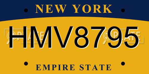 HMV8795 New York License Plate