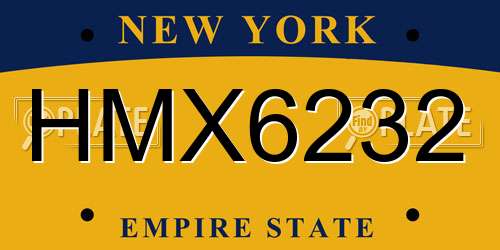 HMX6232 New York License Plate