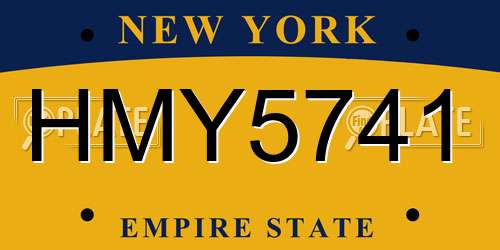 HMY5741 New York License Plate