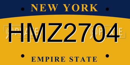 HMZ2704 New York License Plate